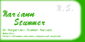 mariann stummer business card